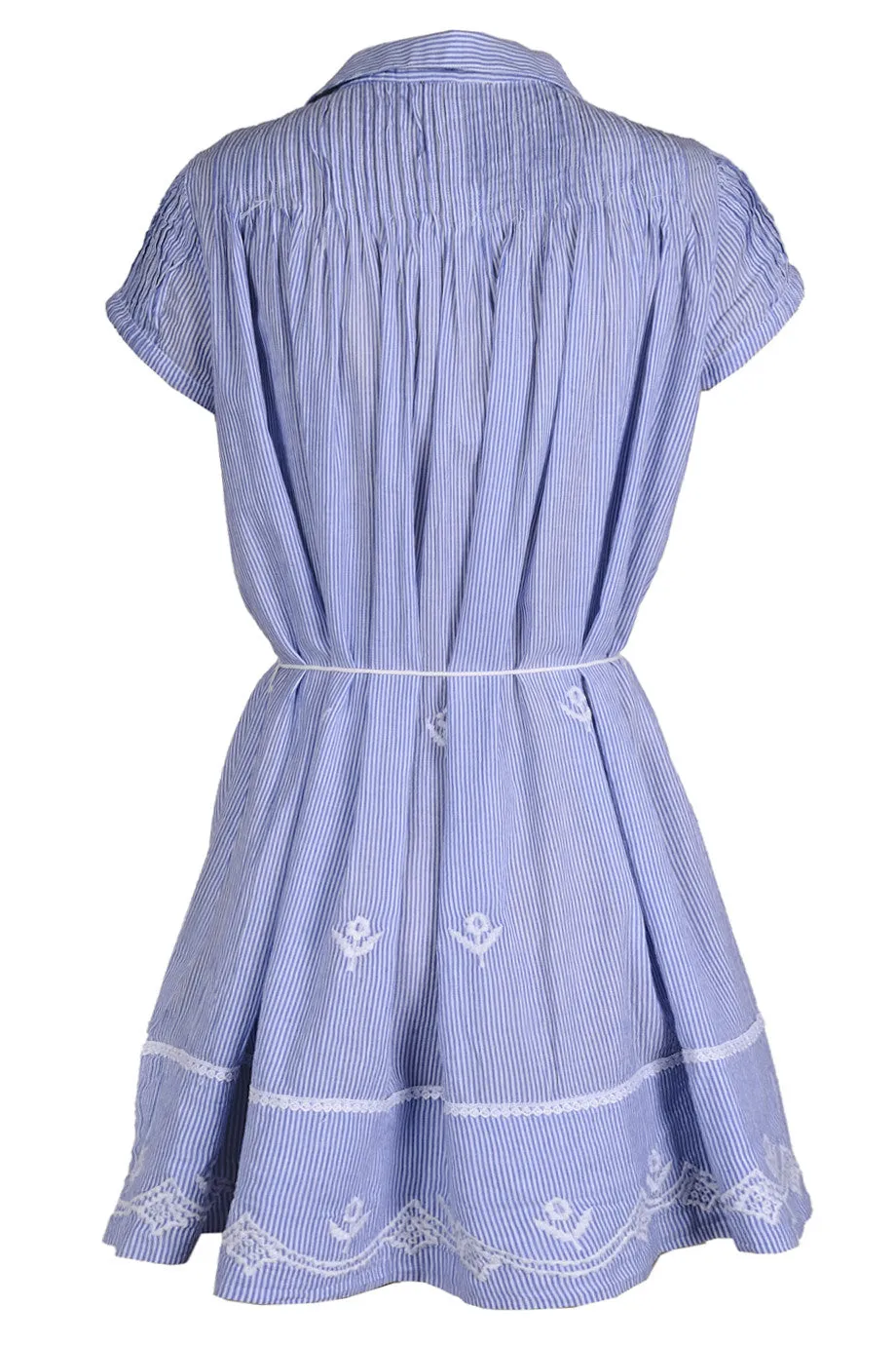 VENETIA Striped Embroidered Dress