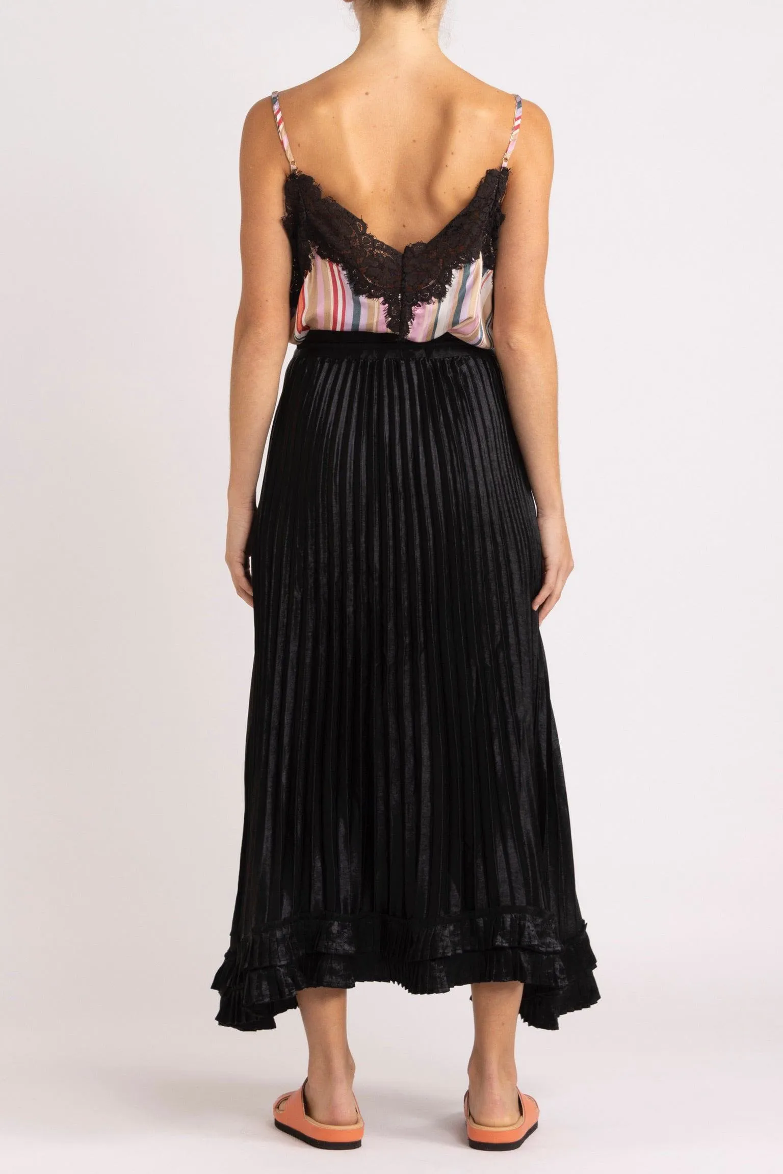 Wanda Pleated LaméSkirt