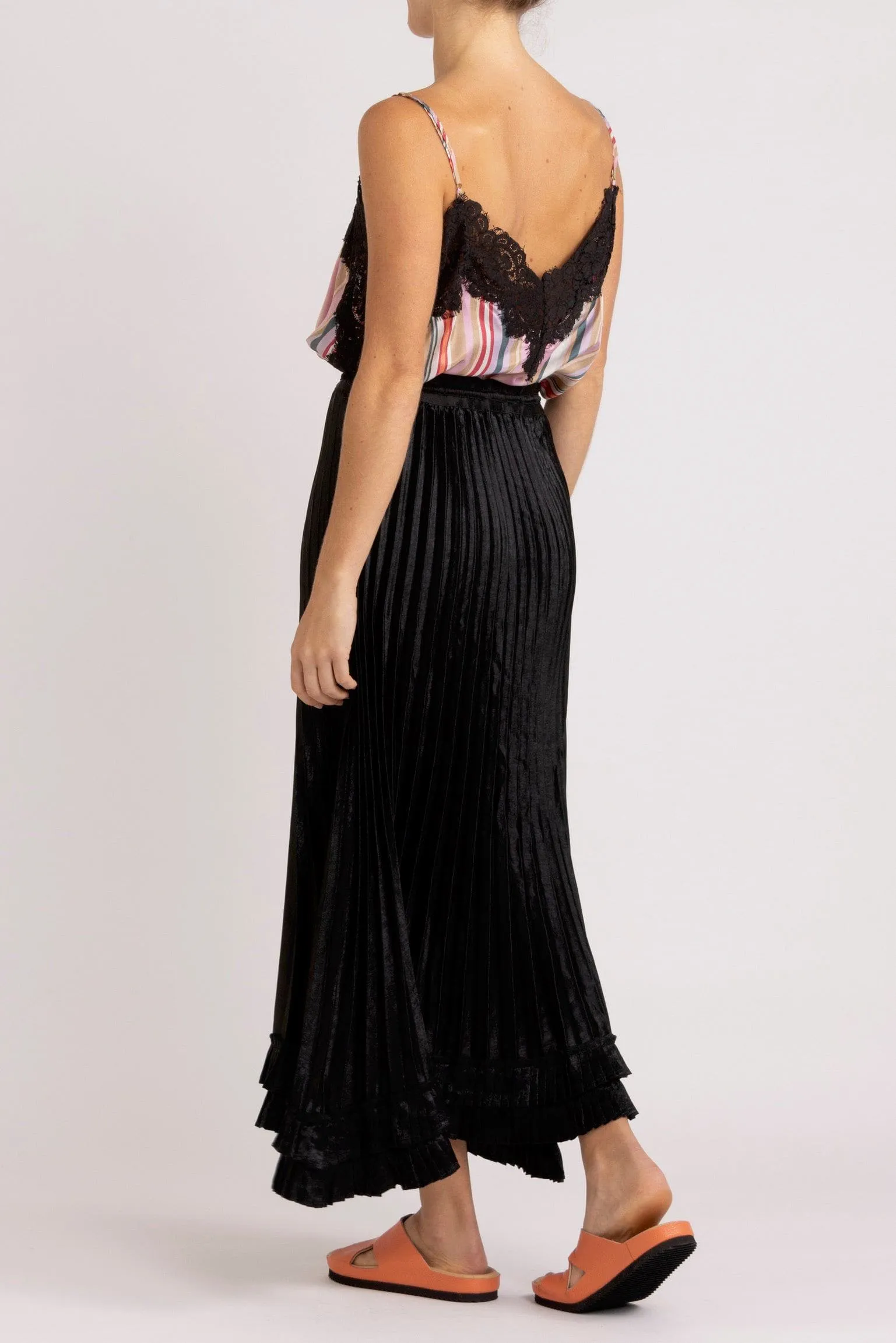 Wanda Pleated LaméSkirt