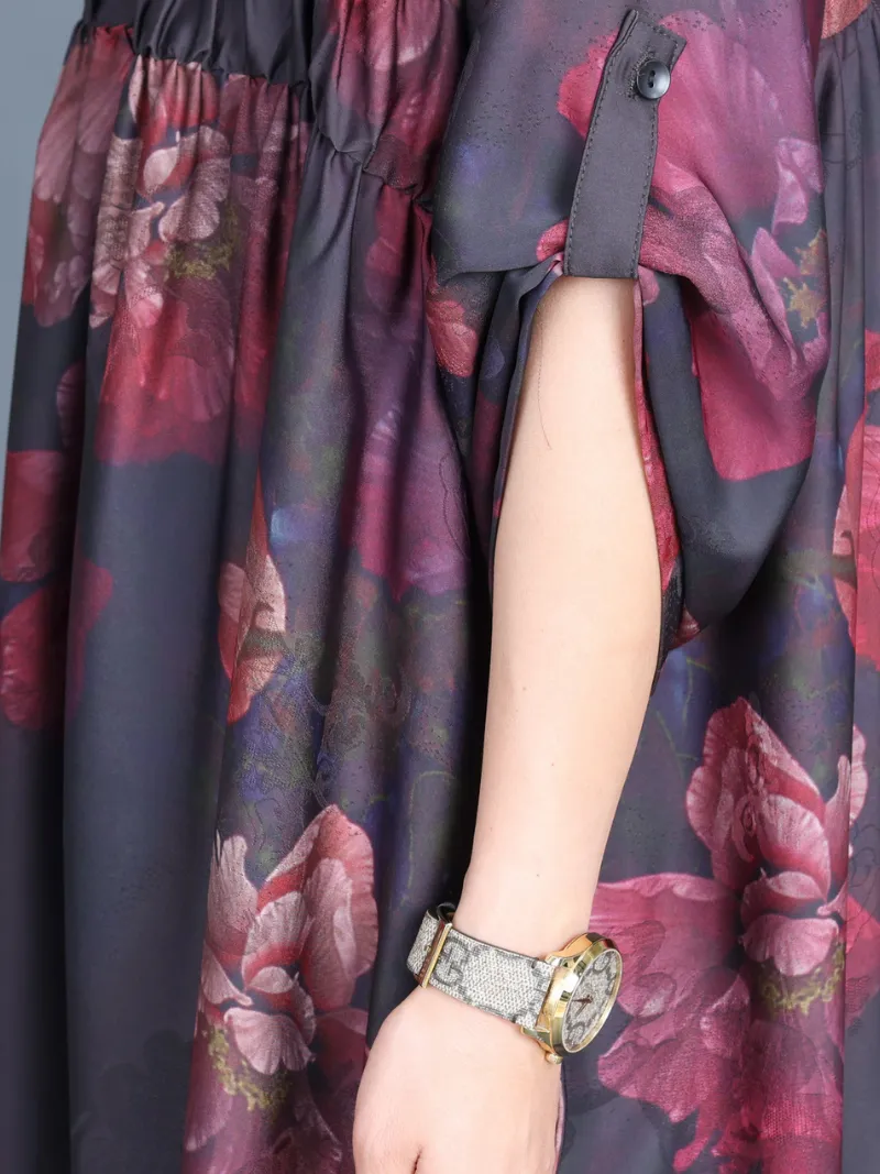 Women's Casual Mid-Length Printed V-Neck A-Line Dress